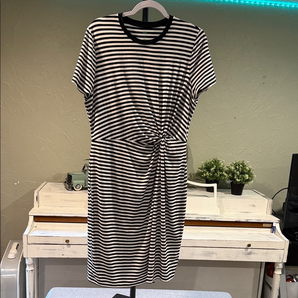 Black and White Striped Maxi Dress
